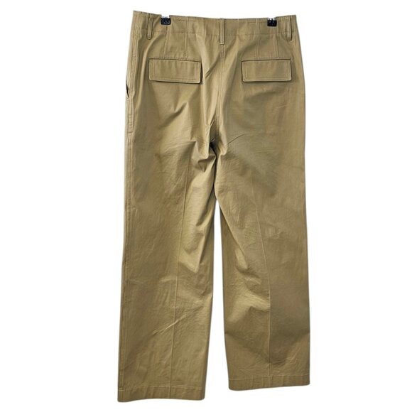 Theory Womens Classic Straight Pant in Cotton Chino, Tan, Wide Leg, Size 8 - Picture 3 of 9